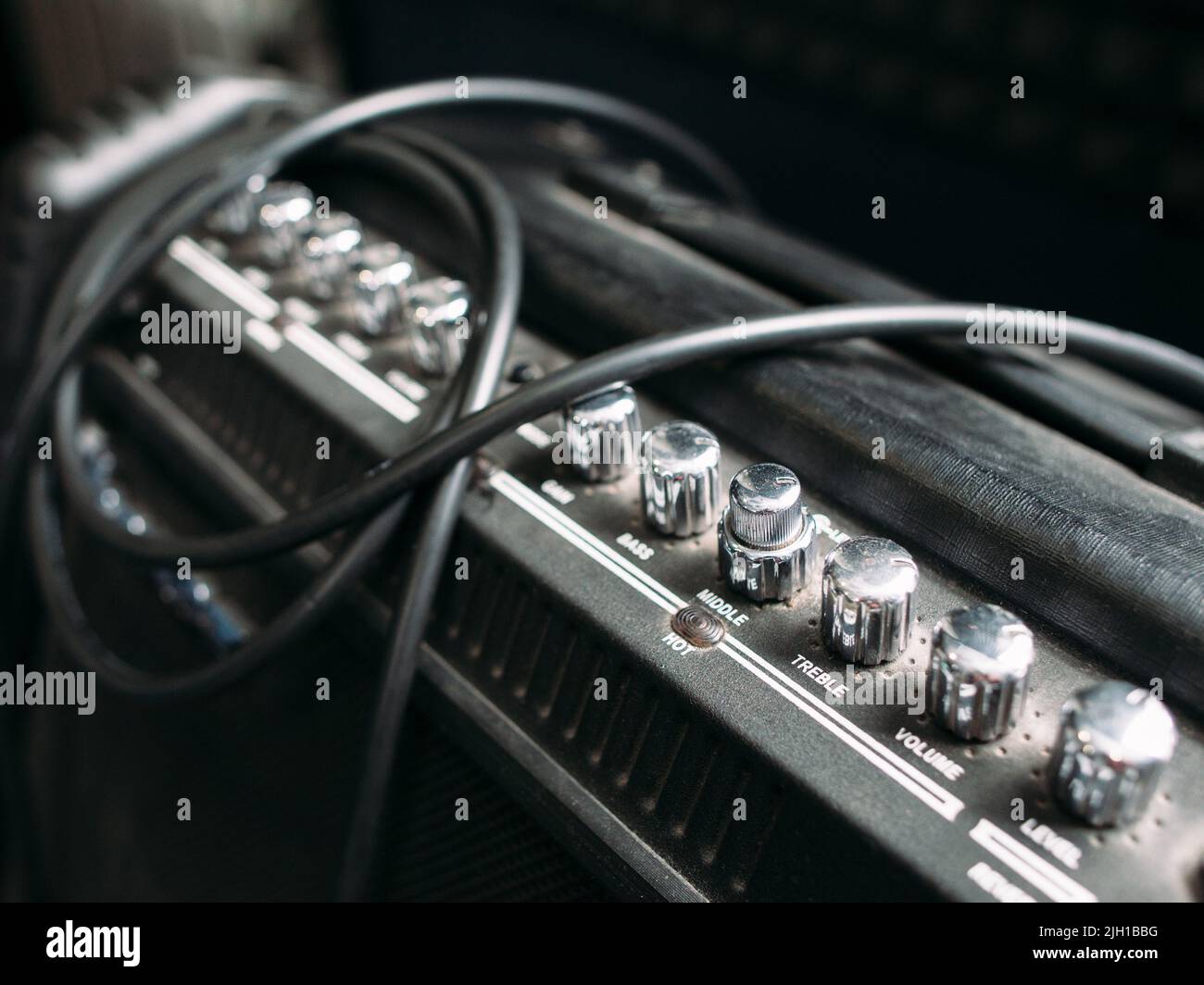 Electric guitar amplifier knobs closep Stock Photo Alamy