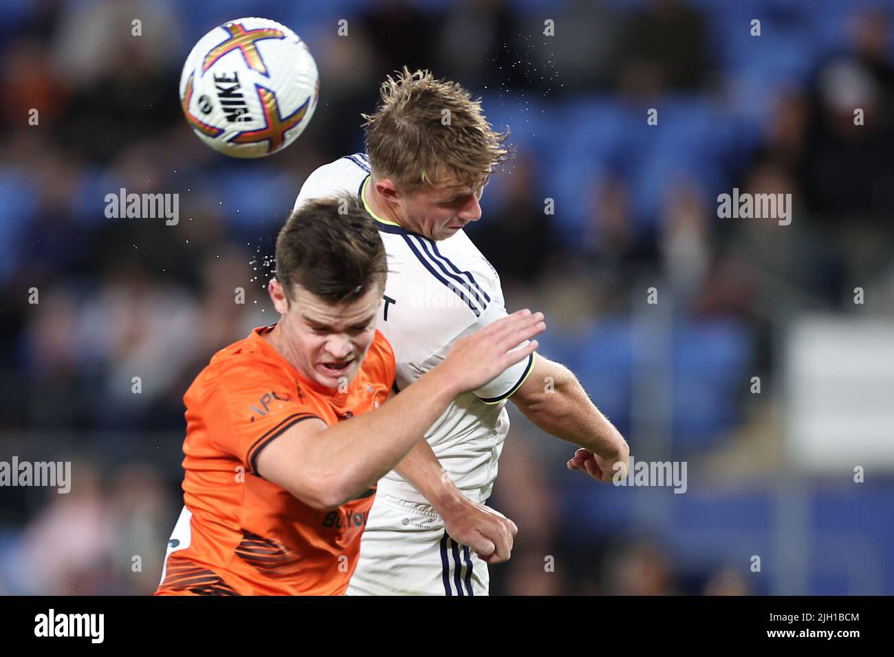 Jack Harrison of Leeds United competes for a header Stock Photo Alamy