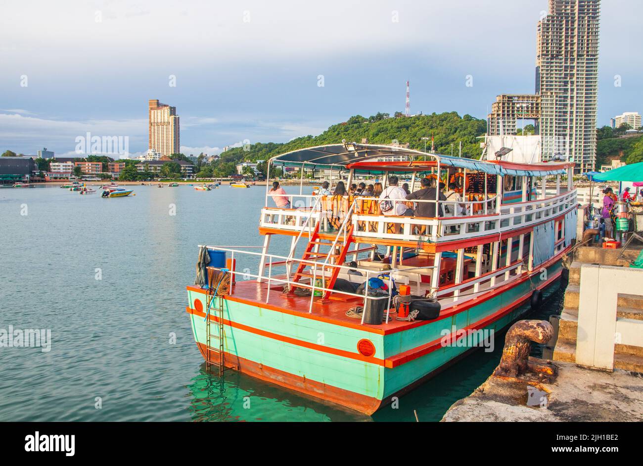 A ferry boat by the Bali Hai Pier in Pattaya District Chonburi Thailand