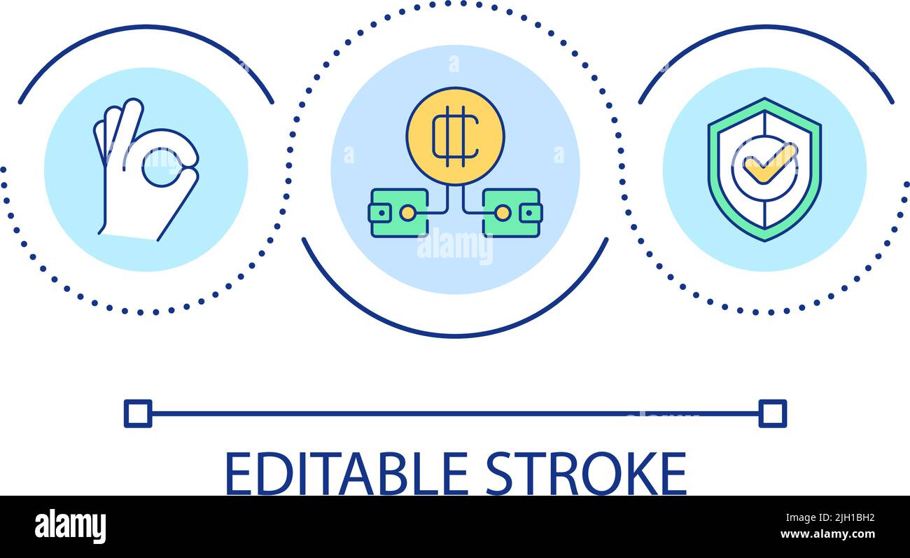 Use different crypto wallets loop concept icon Stock Vector