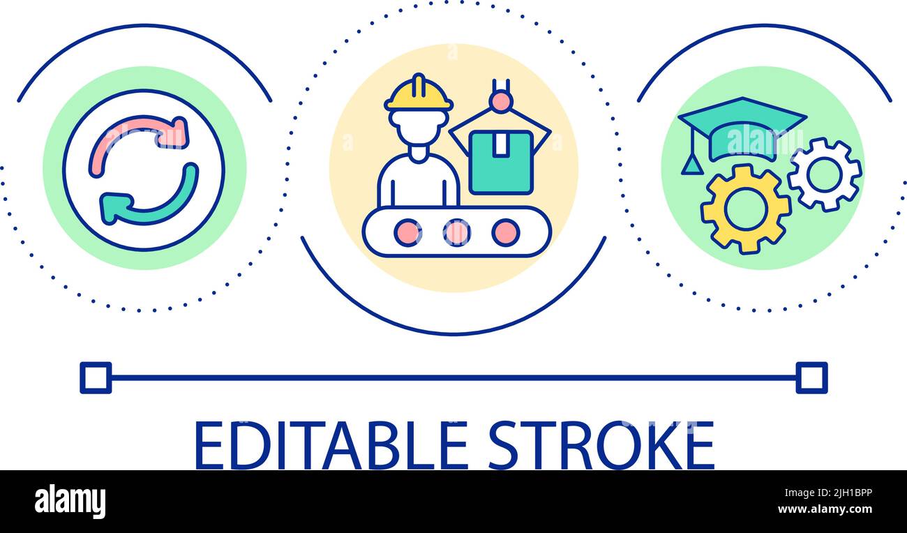Support employees development loop concept icon Stock Vector