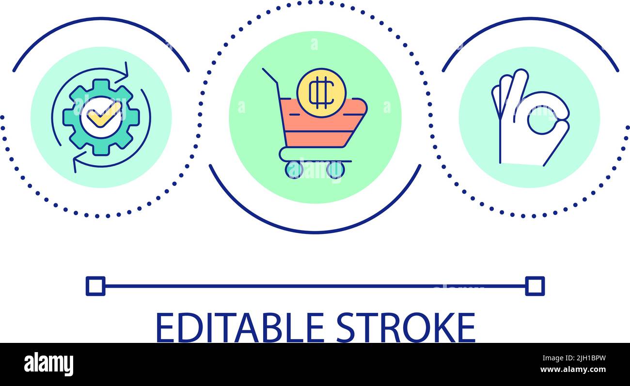 Cryptocurrency purchase automation loop concept icon Stock Vector