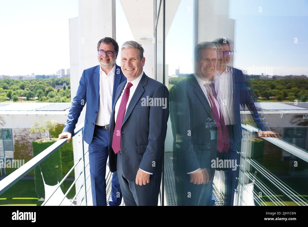 Labour leader Sir Keir Starmer (right) meets Wolfgang Schmidt, Federal Minister for Special Affairs, at the Chancellery in Berlin, as part of his visit to Germany. Picture date: Thursday July 14, 2022. Stock Photo