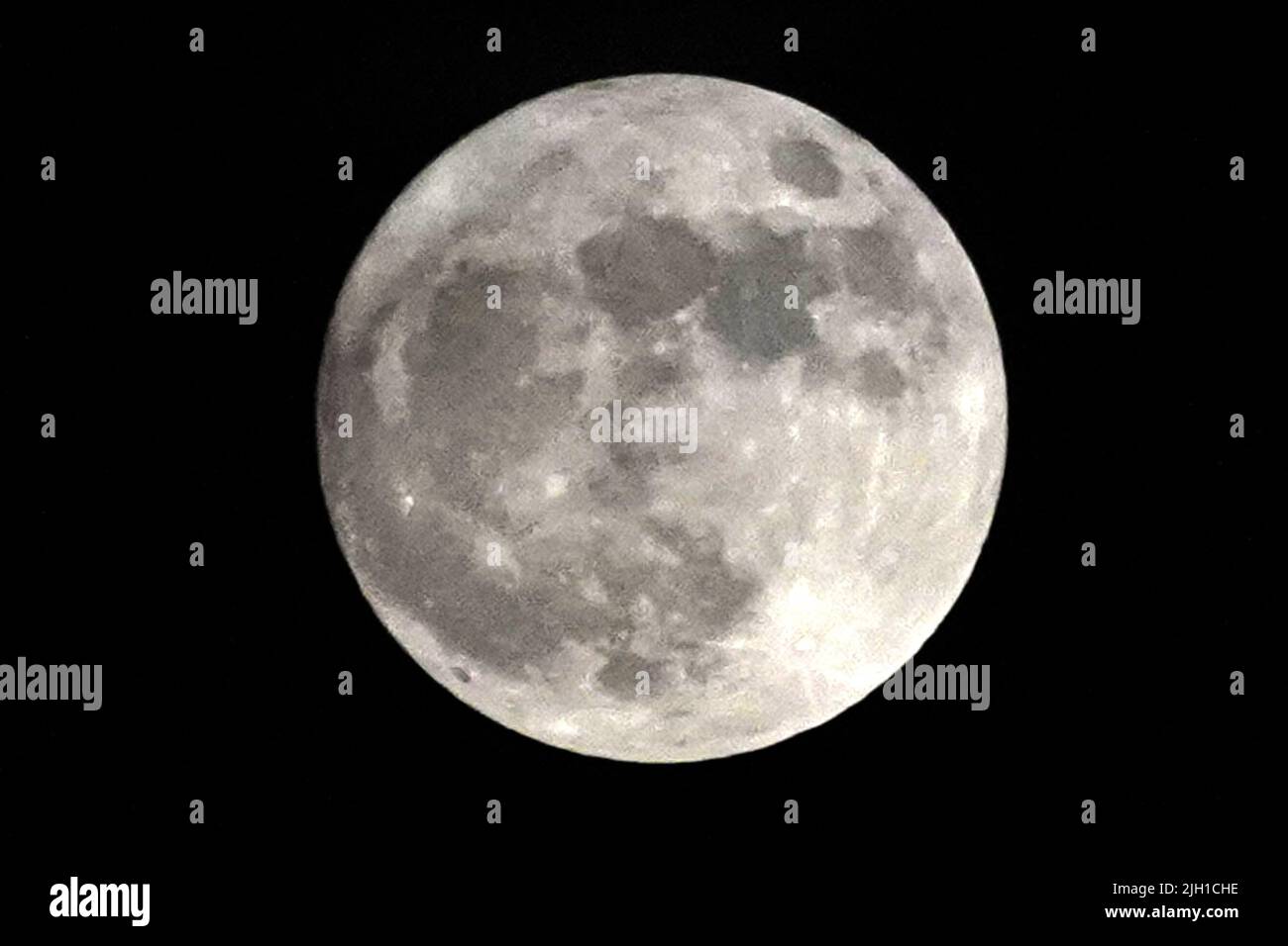 A Supermoon seen in the sky in Ajmer, Rajasthan, India on 13 July 2022 ...