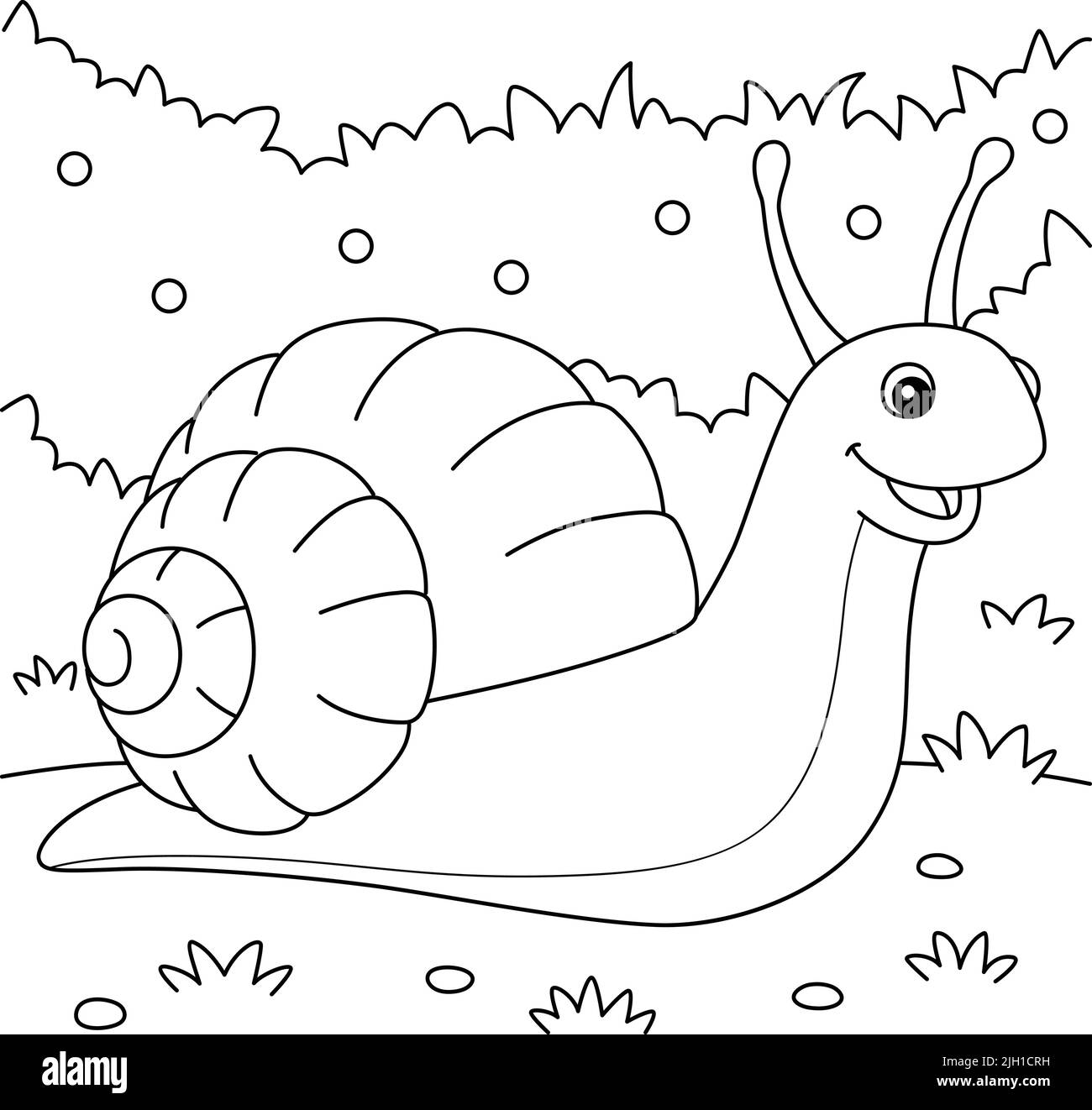 Snail Animal Coloring Page for Kids Stock Vector Image & Art Alamy