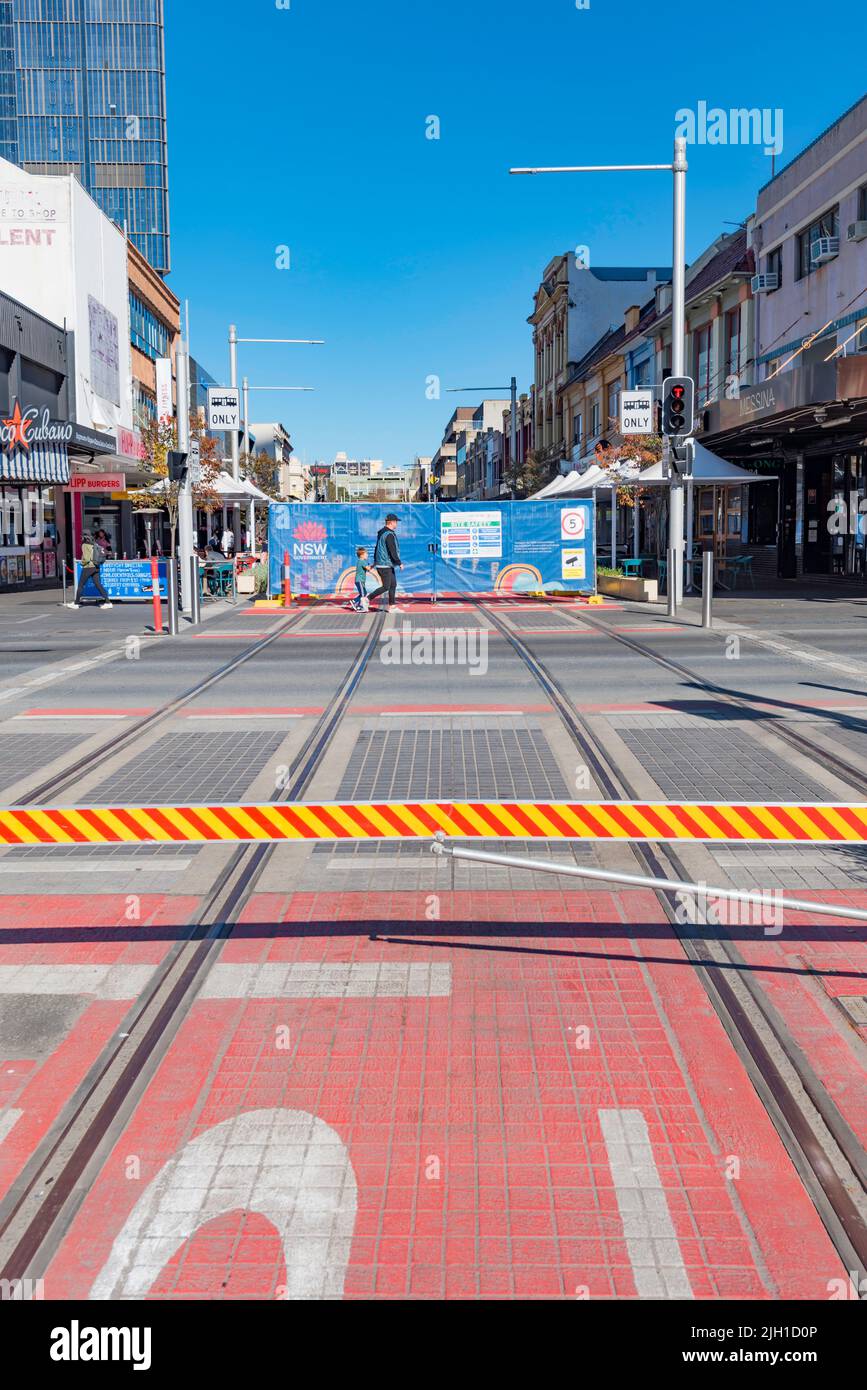 June 2022 Church Street, Parramatta, Australia: The new Parramatta Light Rail Stage 1 project in western Sydney is due for completion in 2023 Stock Photo