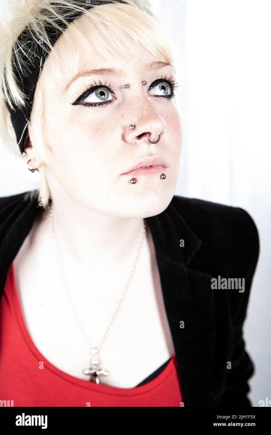 Gothic Fear. A close portrait of an alternative lifestyle teenage