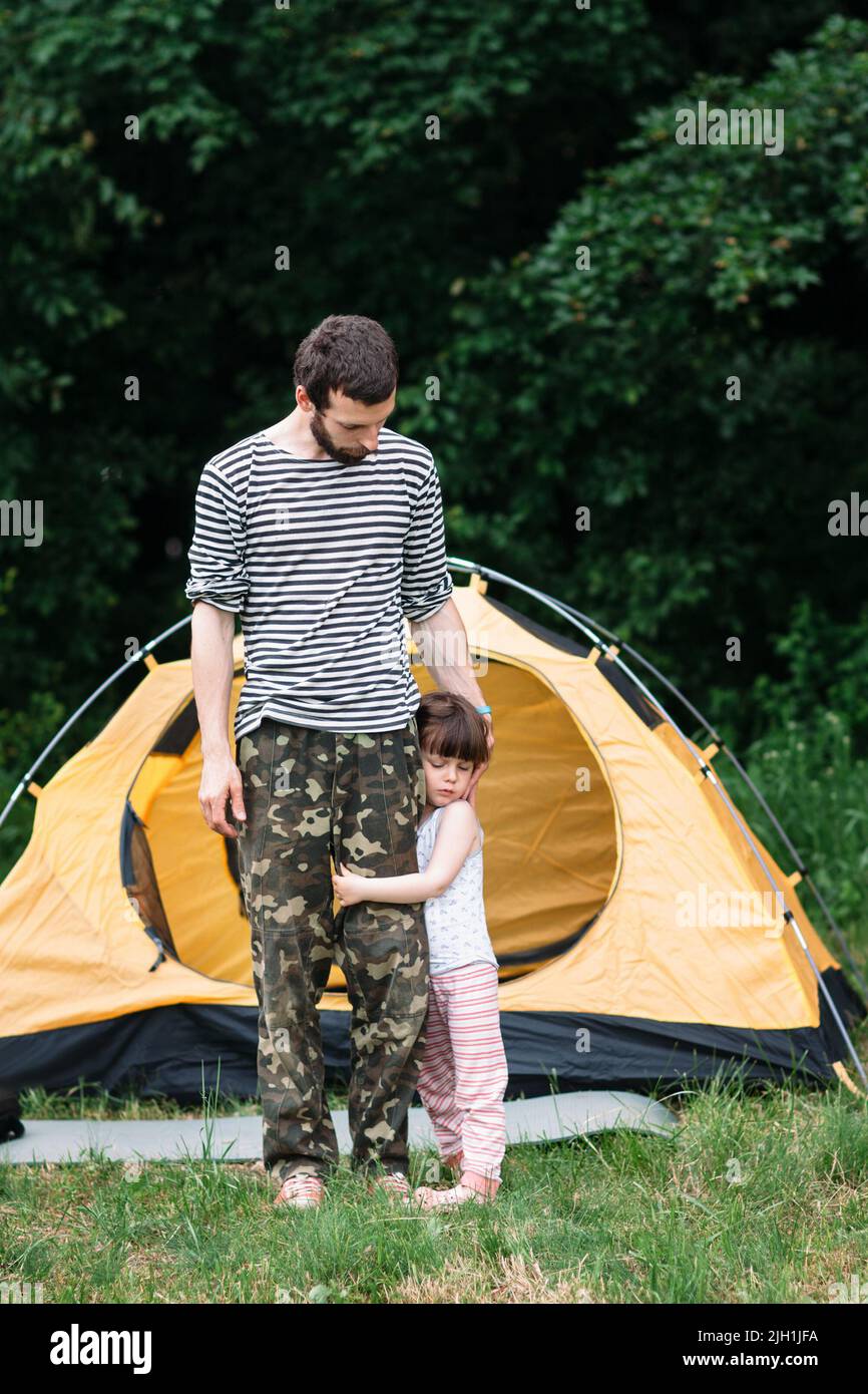 Father and daughter together in the forest hi-res stock photography and ...