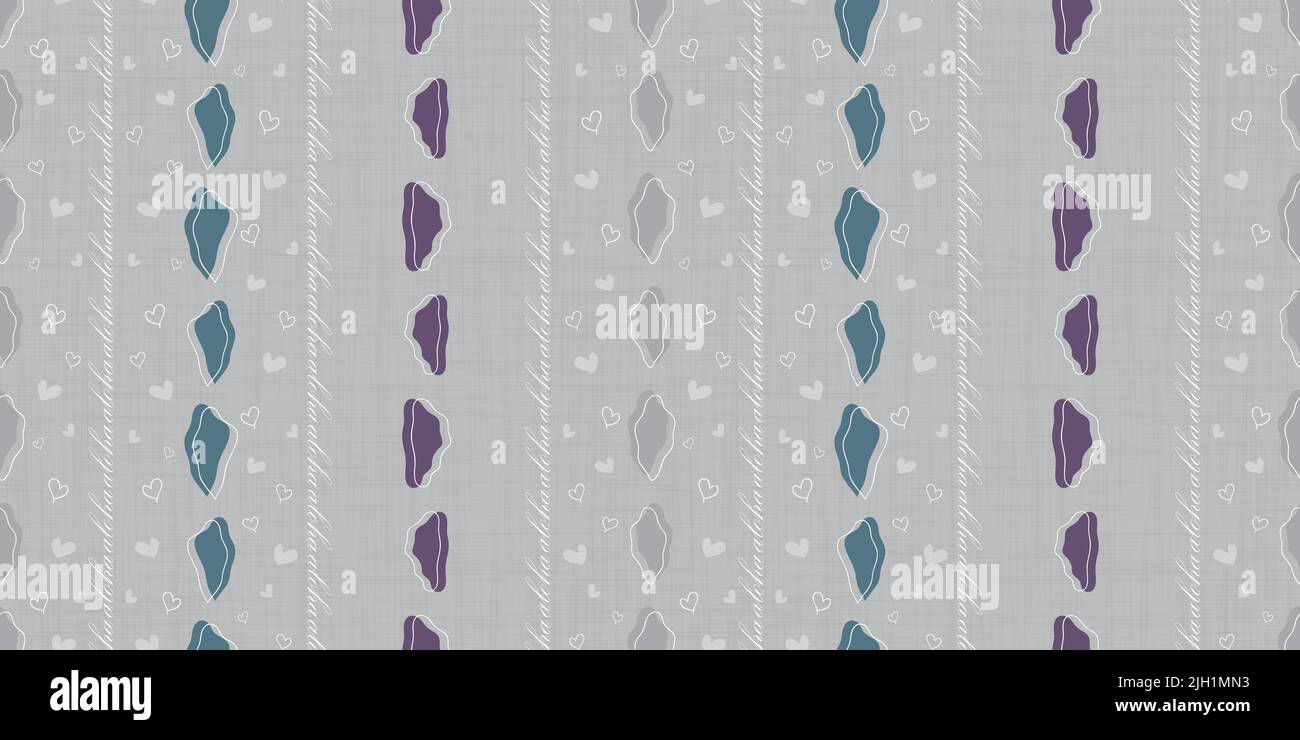 Grey vector aloha fabric textured seamless repeat pattern background Stock Vector