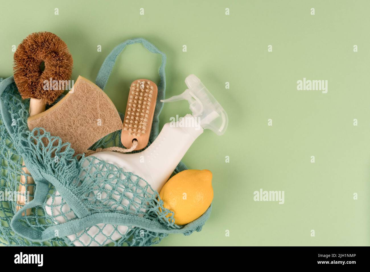 Home cleaning bundle with natural products for green household in net