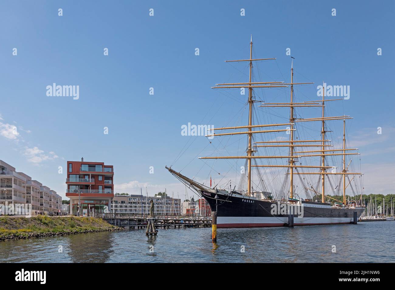 Waterfront quarter, Museum sailing ship Passat, Priwall, Travemünde, Lübeck, Schleswig-Holstein, Germany Stock Photo