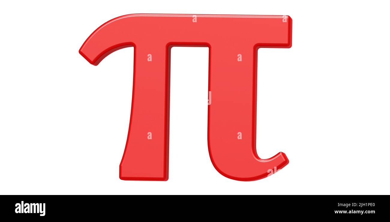 Red Pi symbol isolated on white background, 3d rendering Stock Photo ...