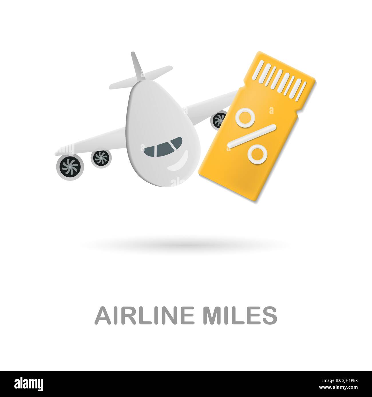 Airline Miles icon 3d illustration from customer loyalty collection. Creative Airline Miles 3d icon for web design, templates, infographics and more Stock Vector