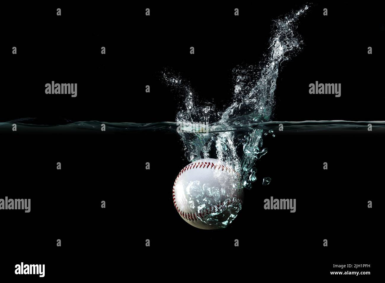 Baseball Splashing Water . Mixed media Stock Photo Alamy