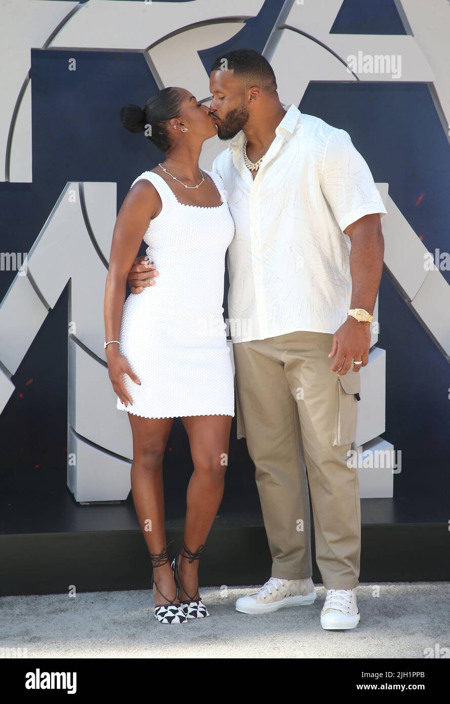 Hollywood, Ca. 13th July, 2022. Erica Donald, Aaron Donald at the Netflix Premiere Of The Gray Man at the TCL Chinese Theatre on July 13, 2022 in Hollywood, California. Credit: Faye Sadou/Media Punch/Alamy Live News Stock Photo