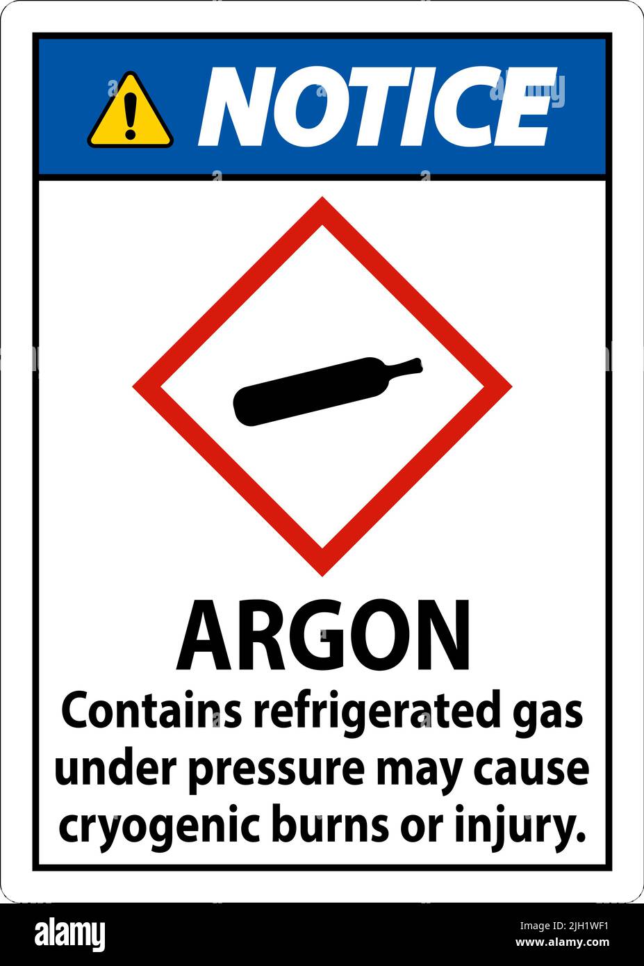 Notice Argon GHS Sign On White Background Stock Vector