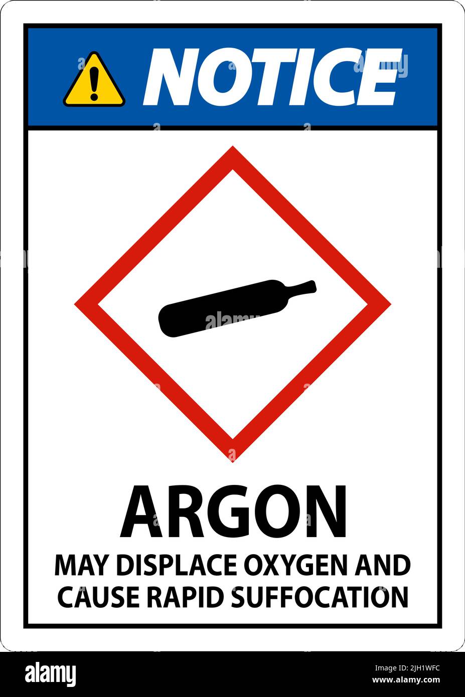 Notice Argon GHS Sign On White Background Stock Vector
