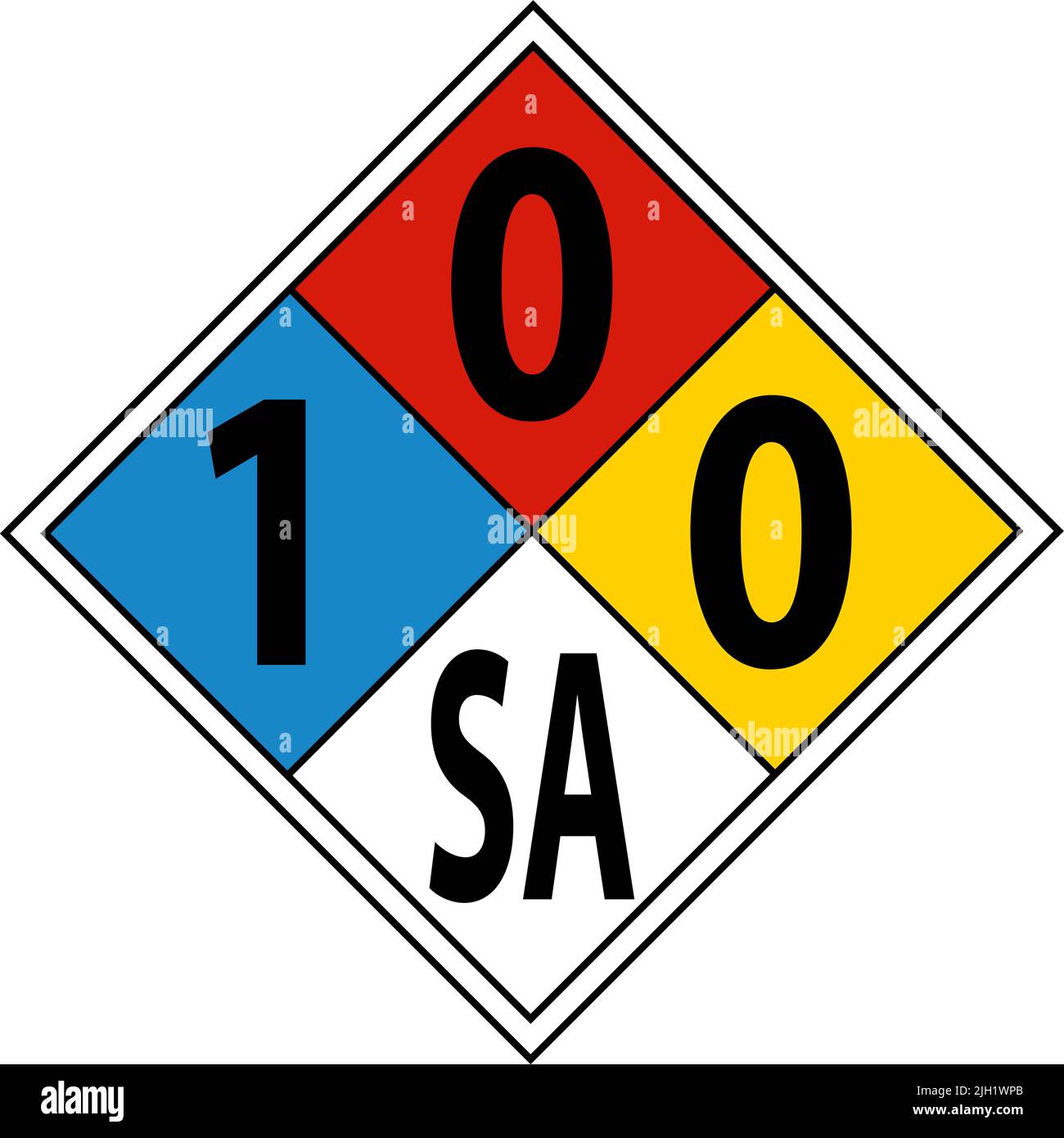 NFPA Diamond 1-0-0-SA Sign On White Background Stock Vector