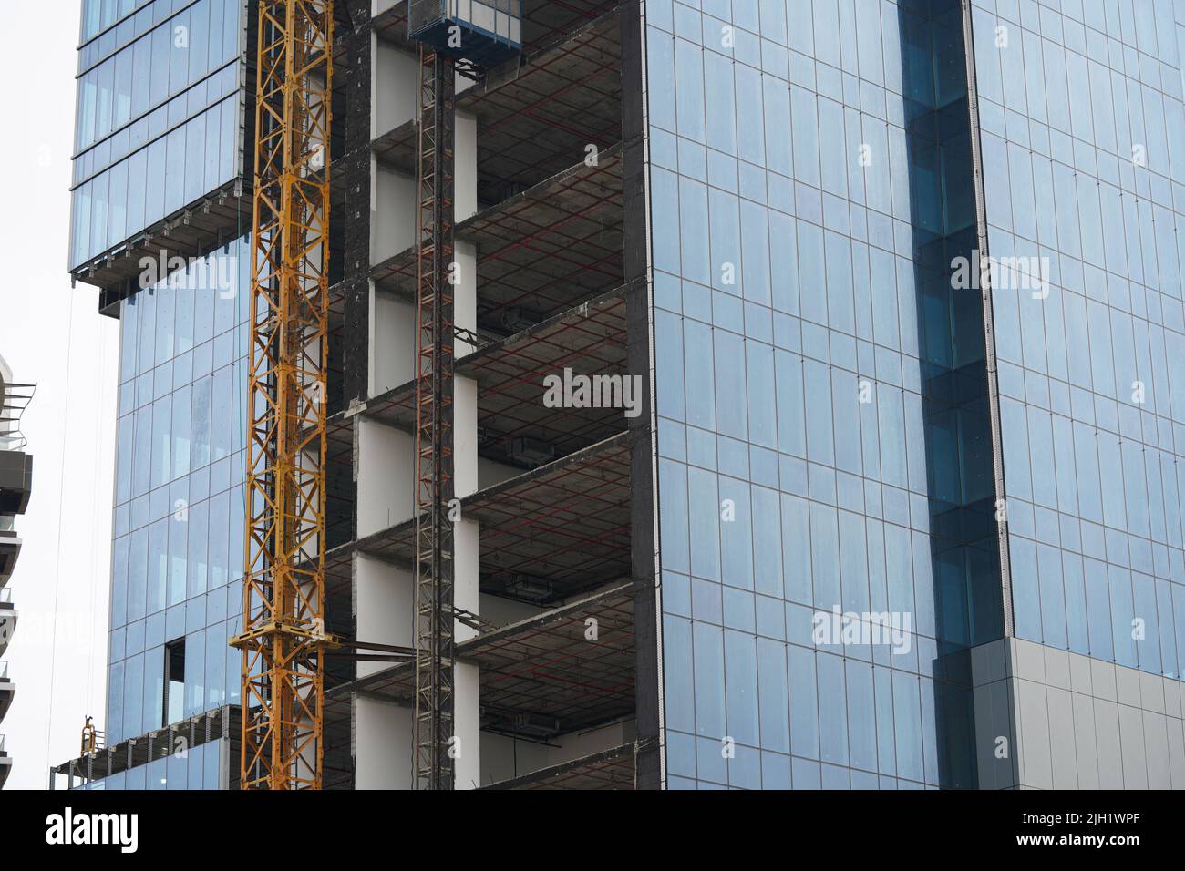 a huge building, lots of tower Construction sites with cranes and buildings, Khobar, Saudi Arabia, December 31, 2021. Stock Photo