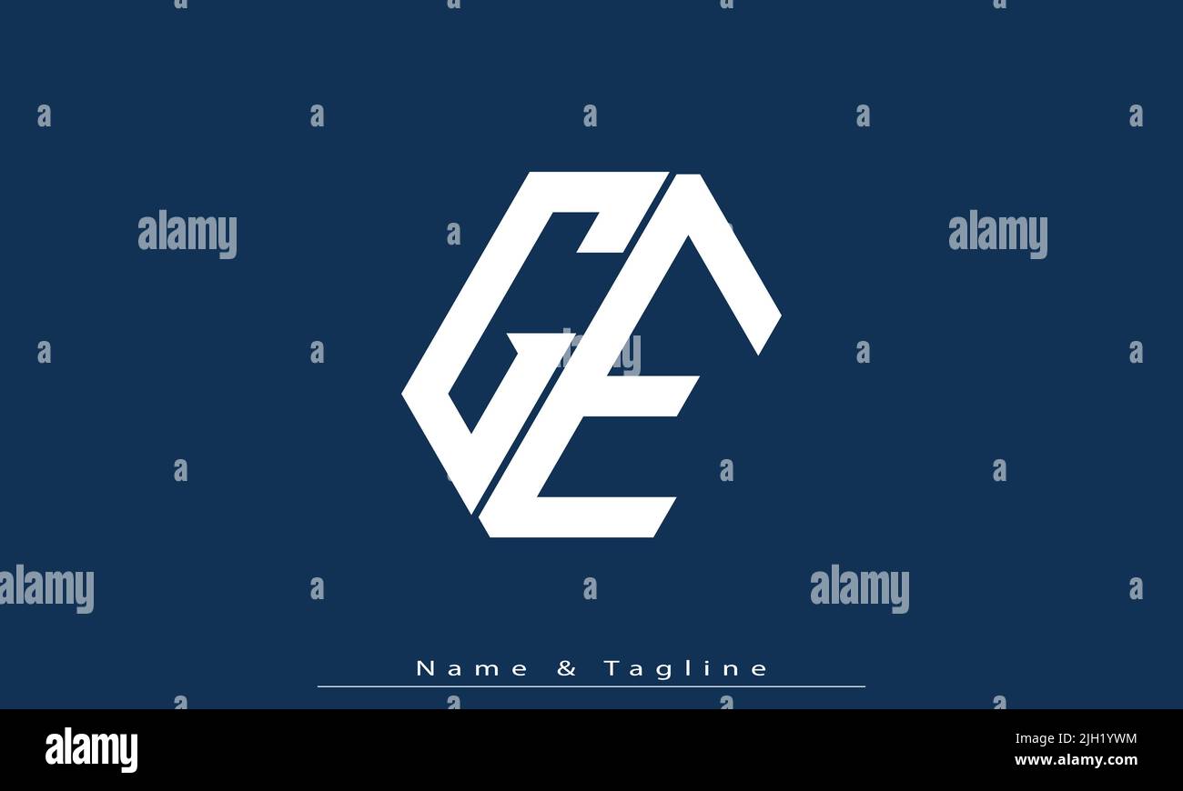 Alphabet letters Initials Monogram logo GE , EG Stock Vector Image ...