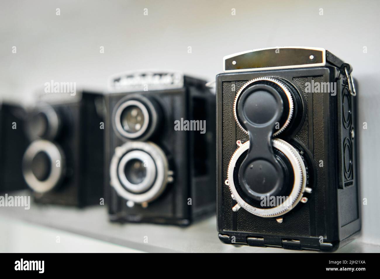 Twinlens reflex camera. Group of Old Retro Analog Photo Cameras Stock Photo Alamy