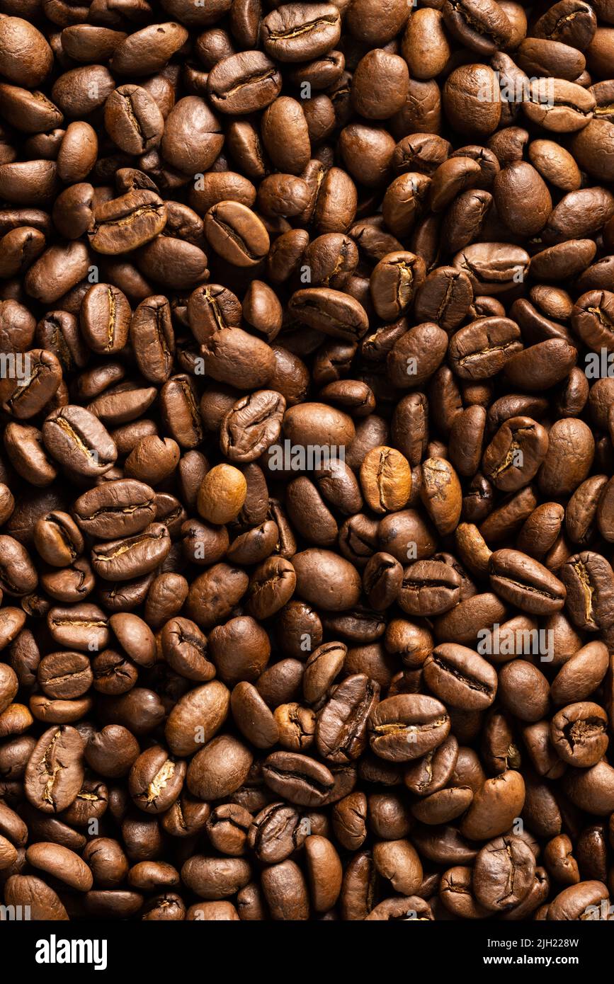 Image of close up of pile of roasting brown coffee beans Stock Photo ...