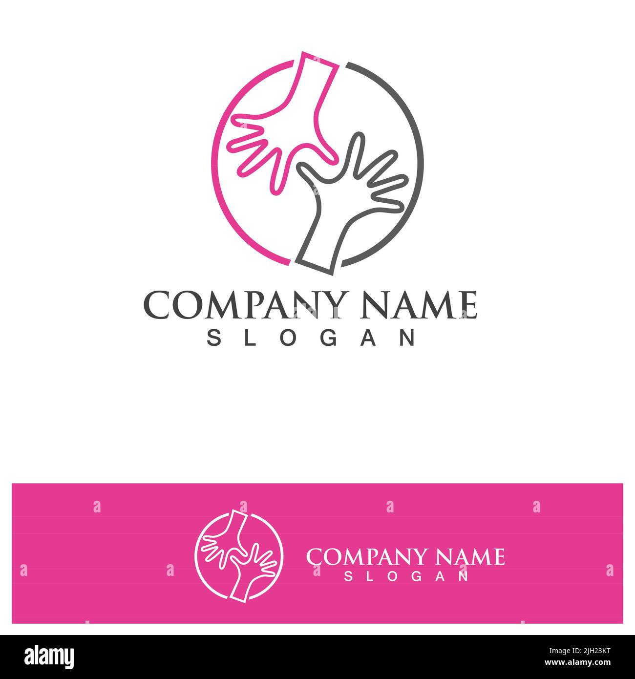 Hand help logo and symbols template icons app Stock Vector Image & Art ...