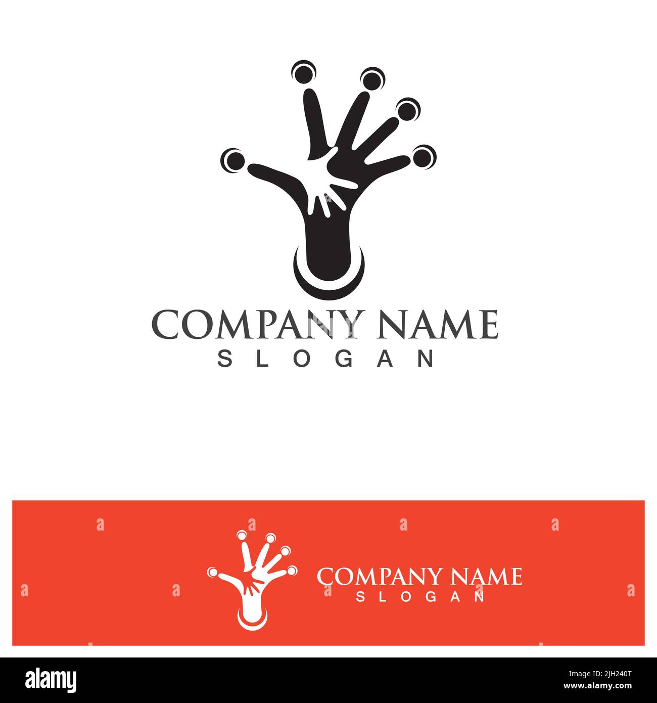 Hand help logo and symbols template icons app Stock Vector Image & Art ...