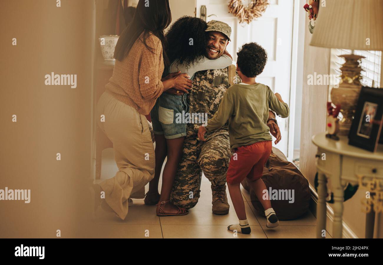 Heartwarming military Happy soldier reuniting with his wife