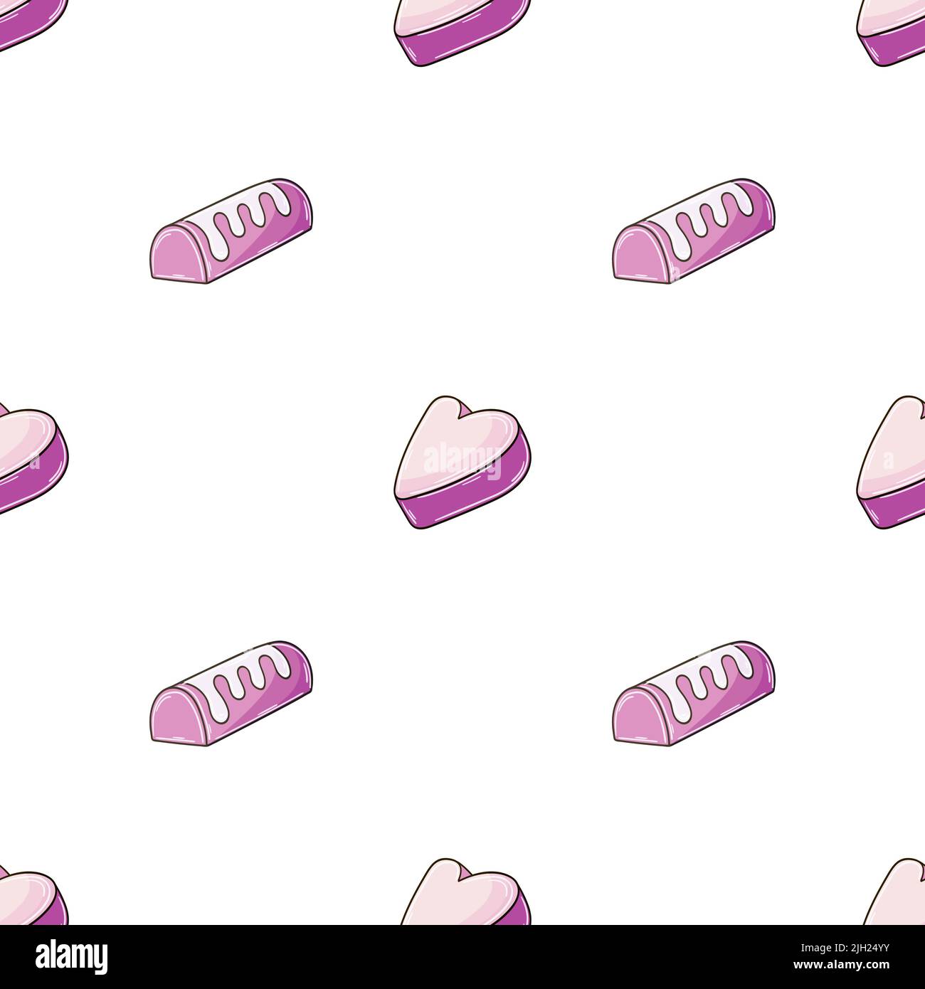Cute pattern with sweets. Pink candy seamless pattern. Print for cloth ...