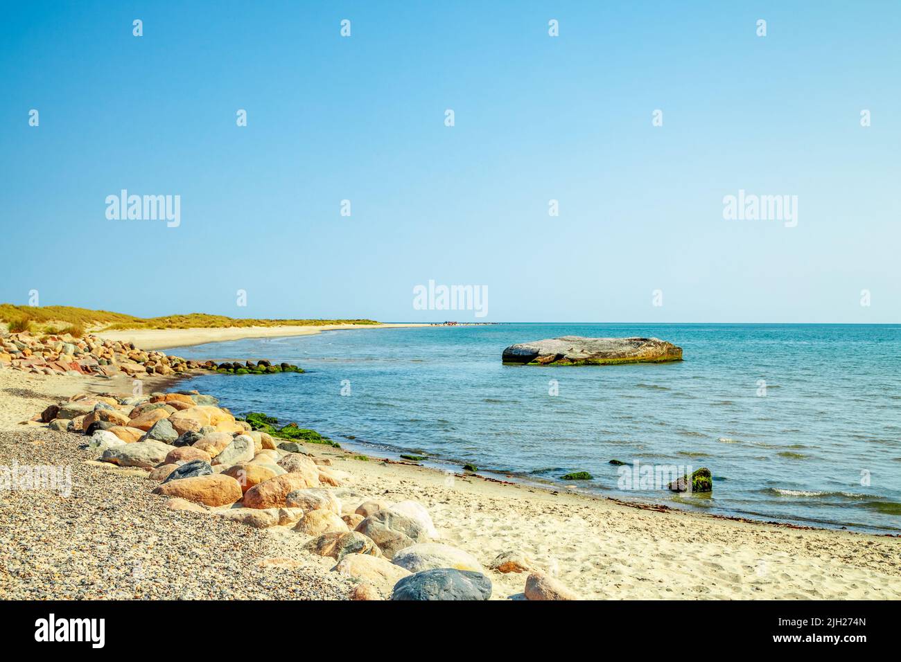 View over the beach and the Ocean in Skagen, Denmark Stock Photo