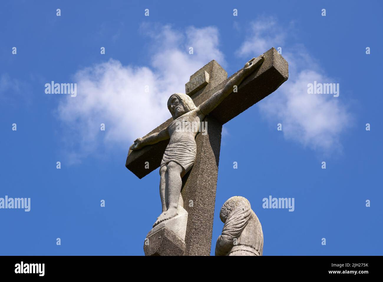 Whitwick Whitwick, Leicestershire, UK 07 13 2022 Crucifixion monument on a ...