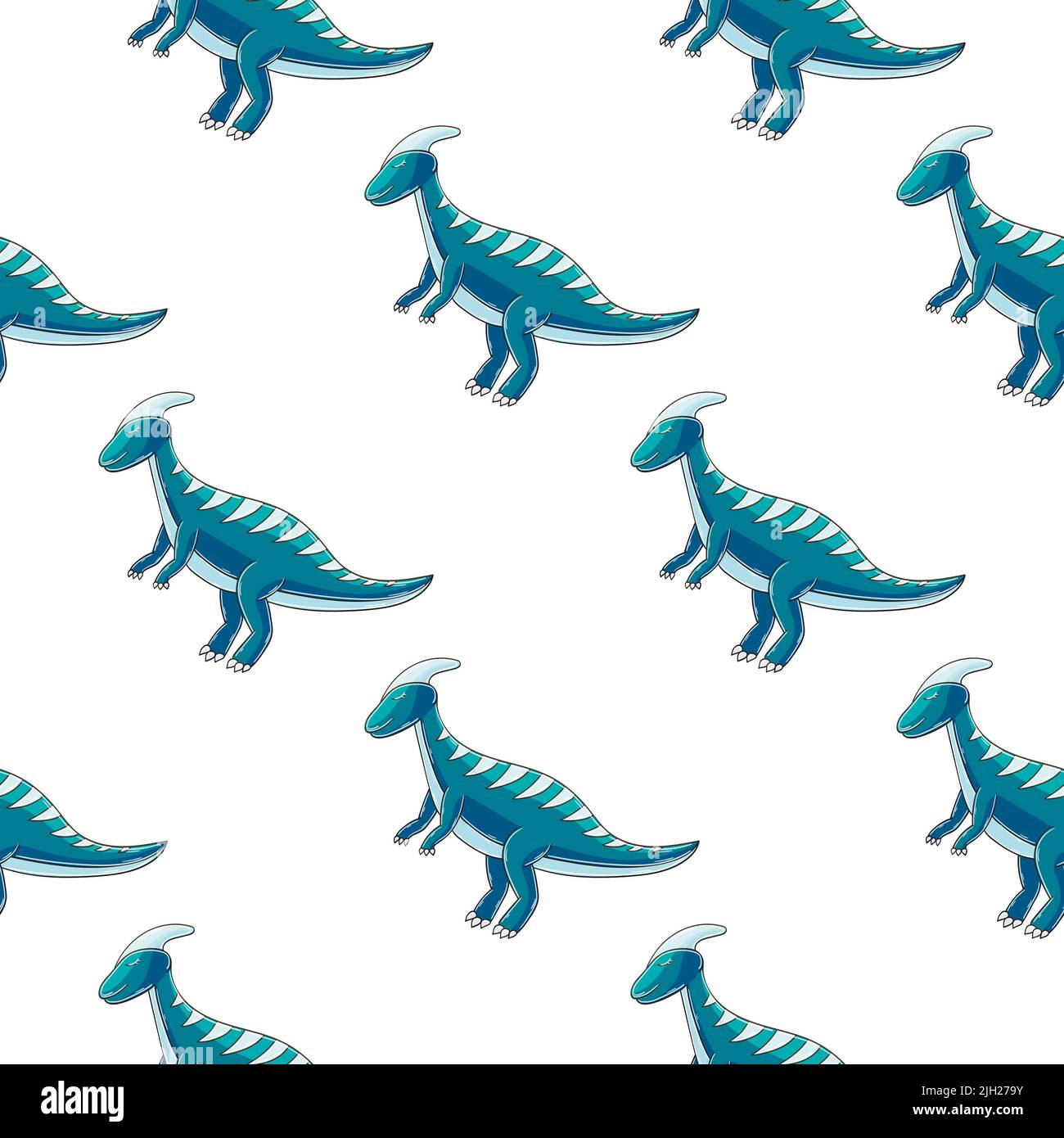 Hand drawn cute dinosaurs seamless pattern. Dinosaurs background in ...