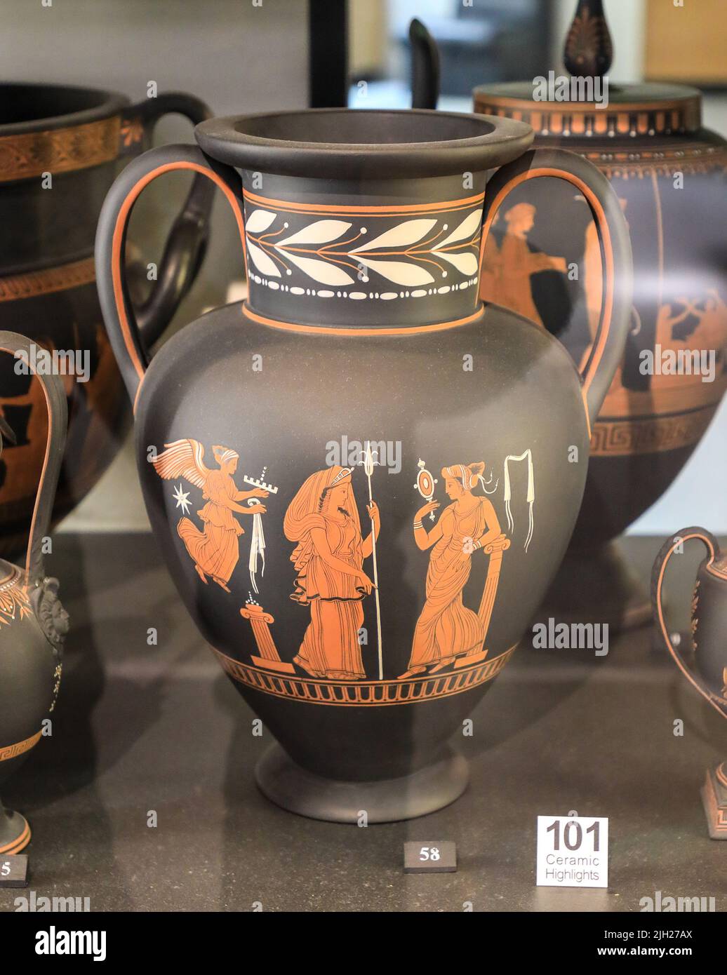 A Wedgwood Greek pot, Potteries Museum and Art Gallery, Hanley, Stoke-on-Trent, Staffs, England, UK Stock Photo