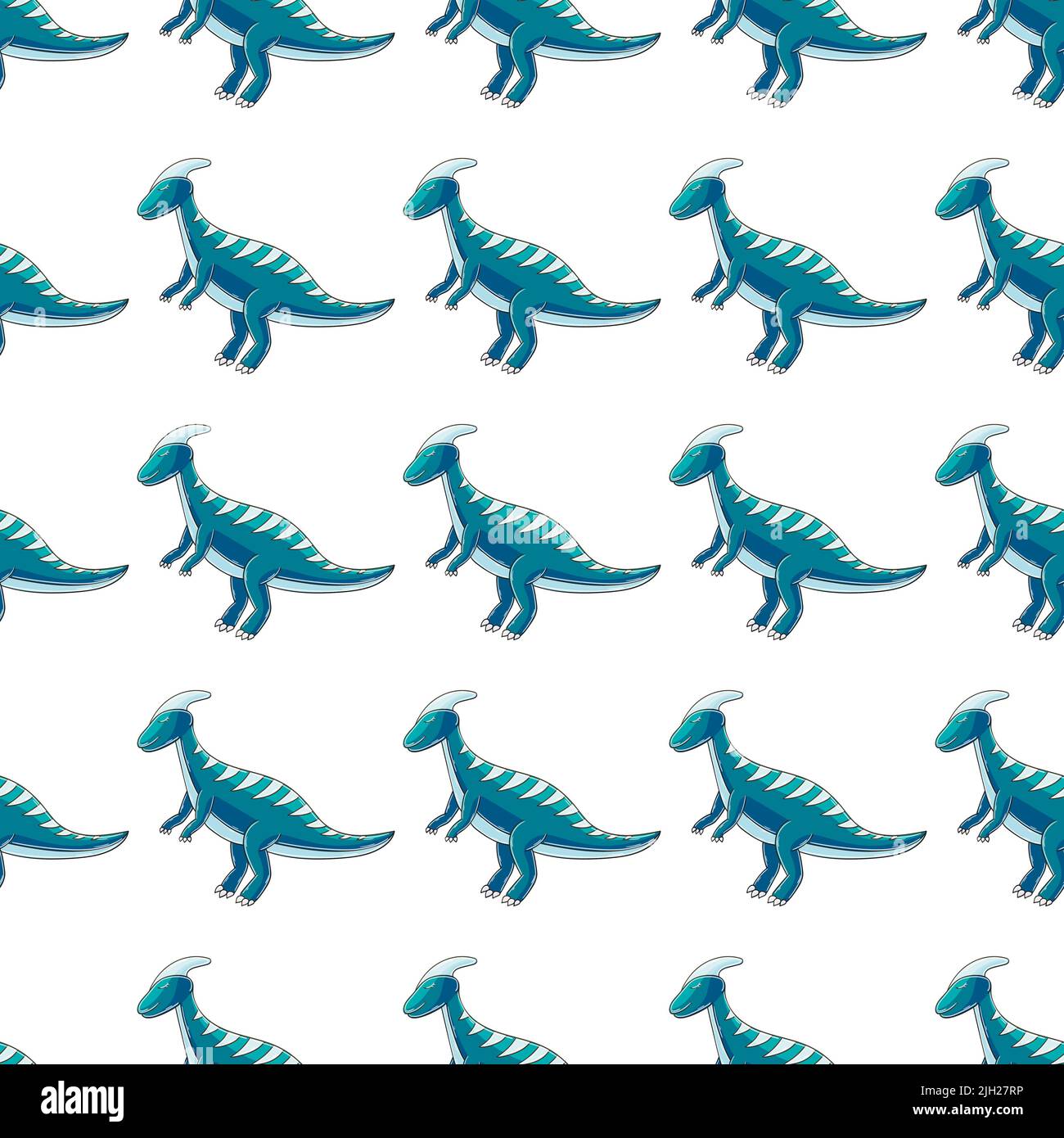 Hand drawn cute dinosaurs seamless pattern. Dinosaurs background in ...