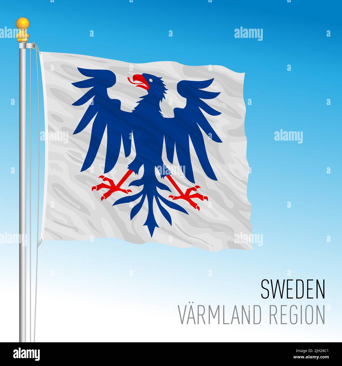 Varmland regional flag, Kingdom of Sweden, vector illustration Stock