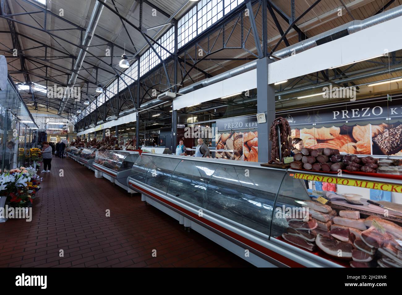 Meat stalls at Hales market, the largest and oldest farmer's market of