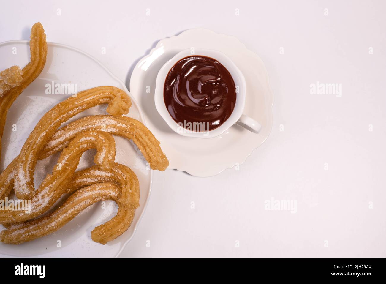 Traditional Spanish Dessert "churros" Served With Molten Chocolate ...