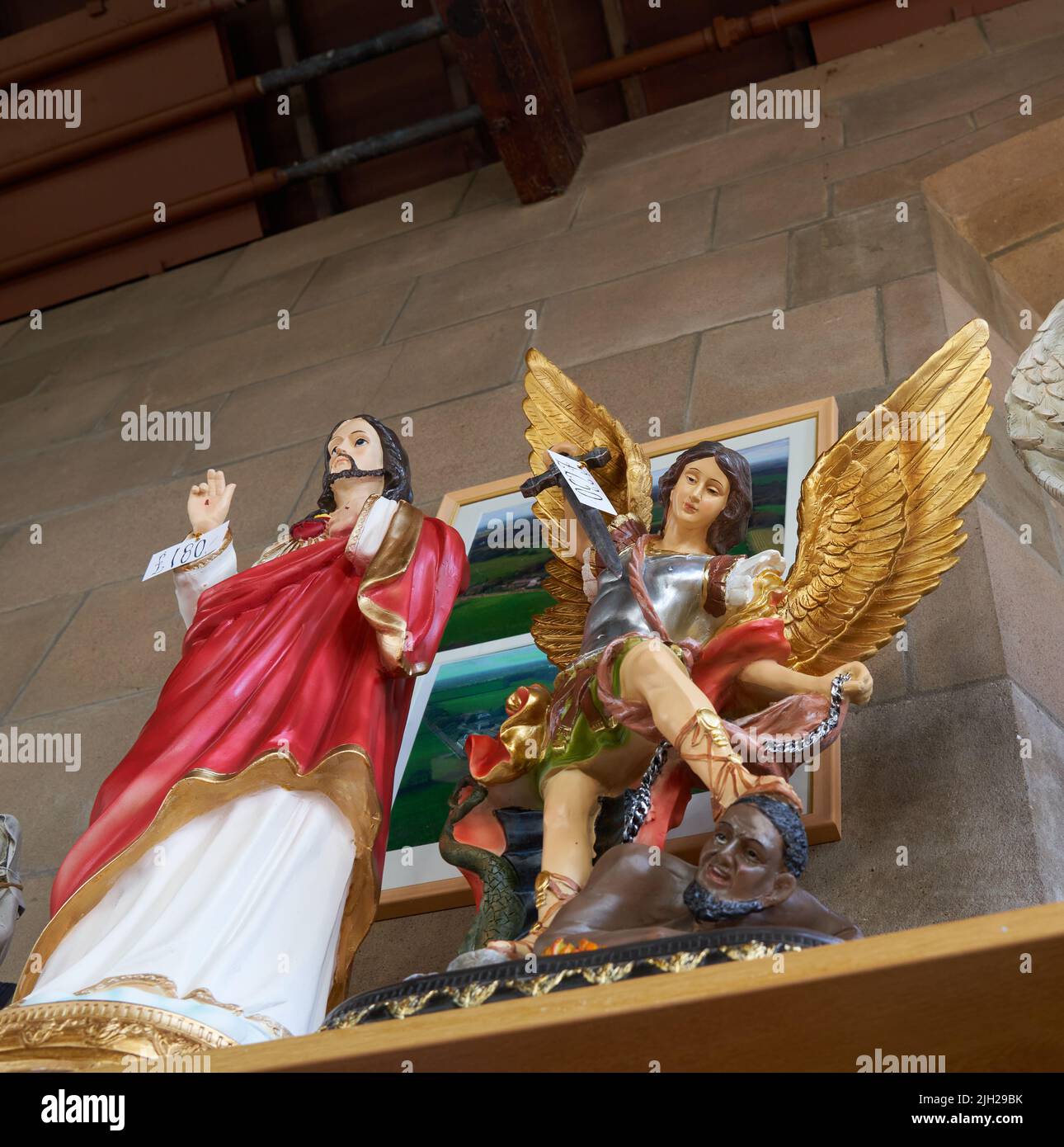 Religious figurine ornaments in a shop Stock Photo Alamy