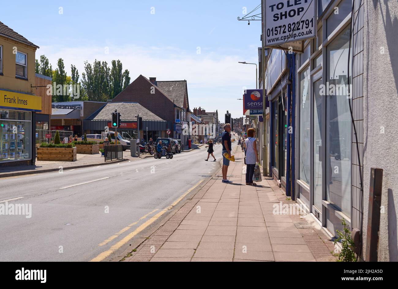 Town center scene in Coalville, Leicestershire, UK Stock Photo Alamy