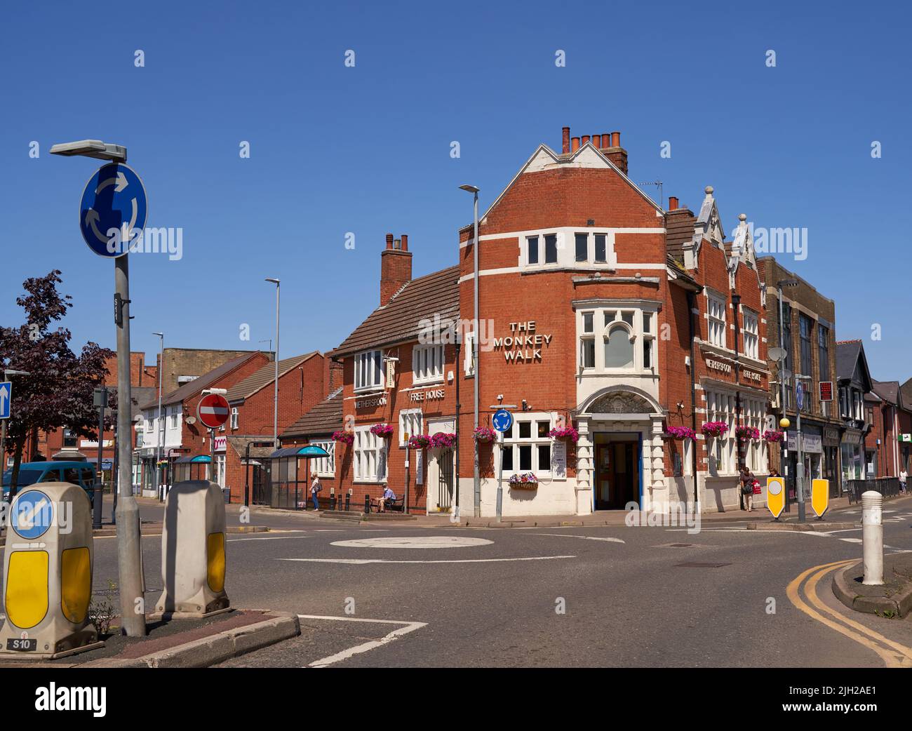 Town center scene in Coalville, Leicestershire, UK Stock Photo Alamy