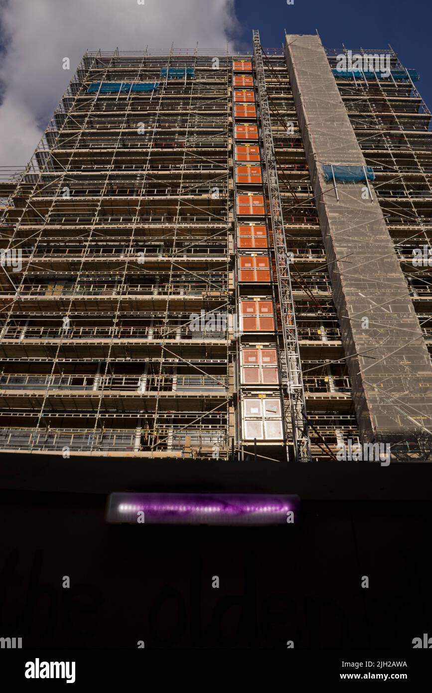 Tower Block Hackney Council social housing tower block under repair in Hackney,London ...
