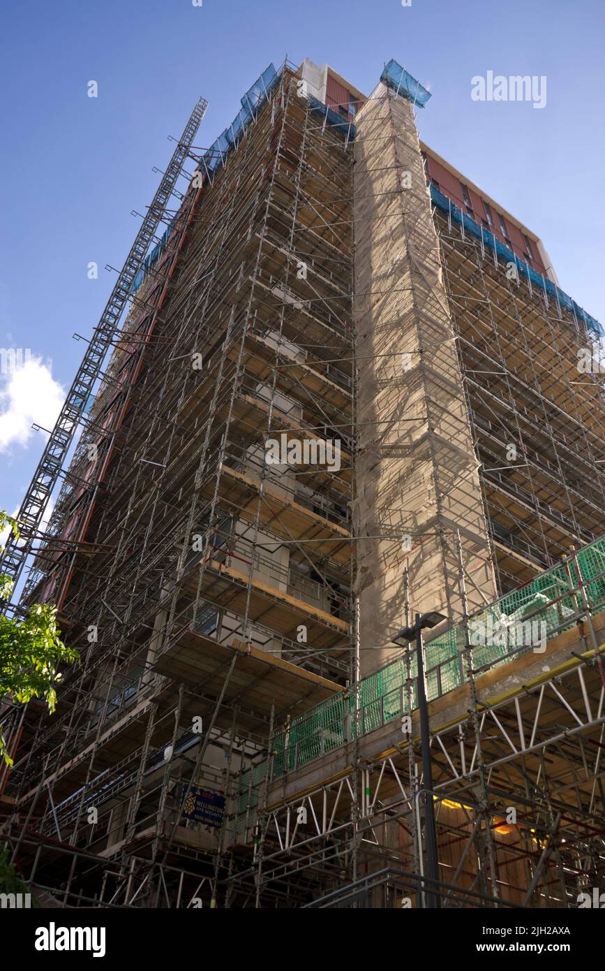 Hackney Tower Blocks Council social housing tower block under repair in Hackney,London ...