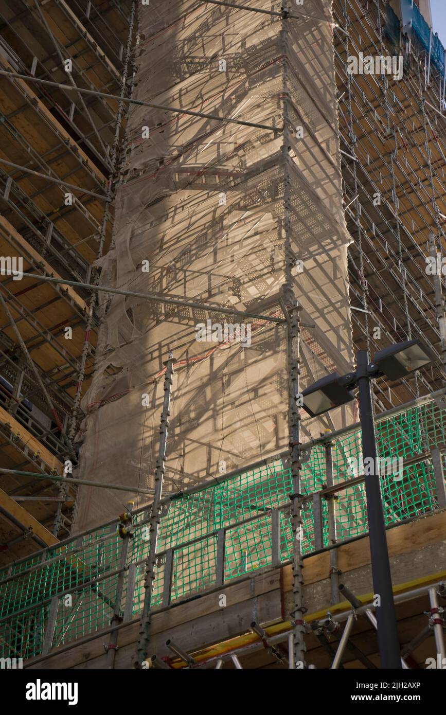 Tower Block Hackney Council social housing tower block under repair in Hackney,London ...