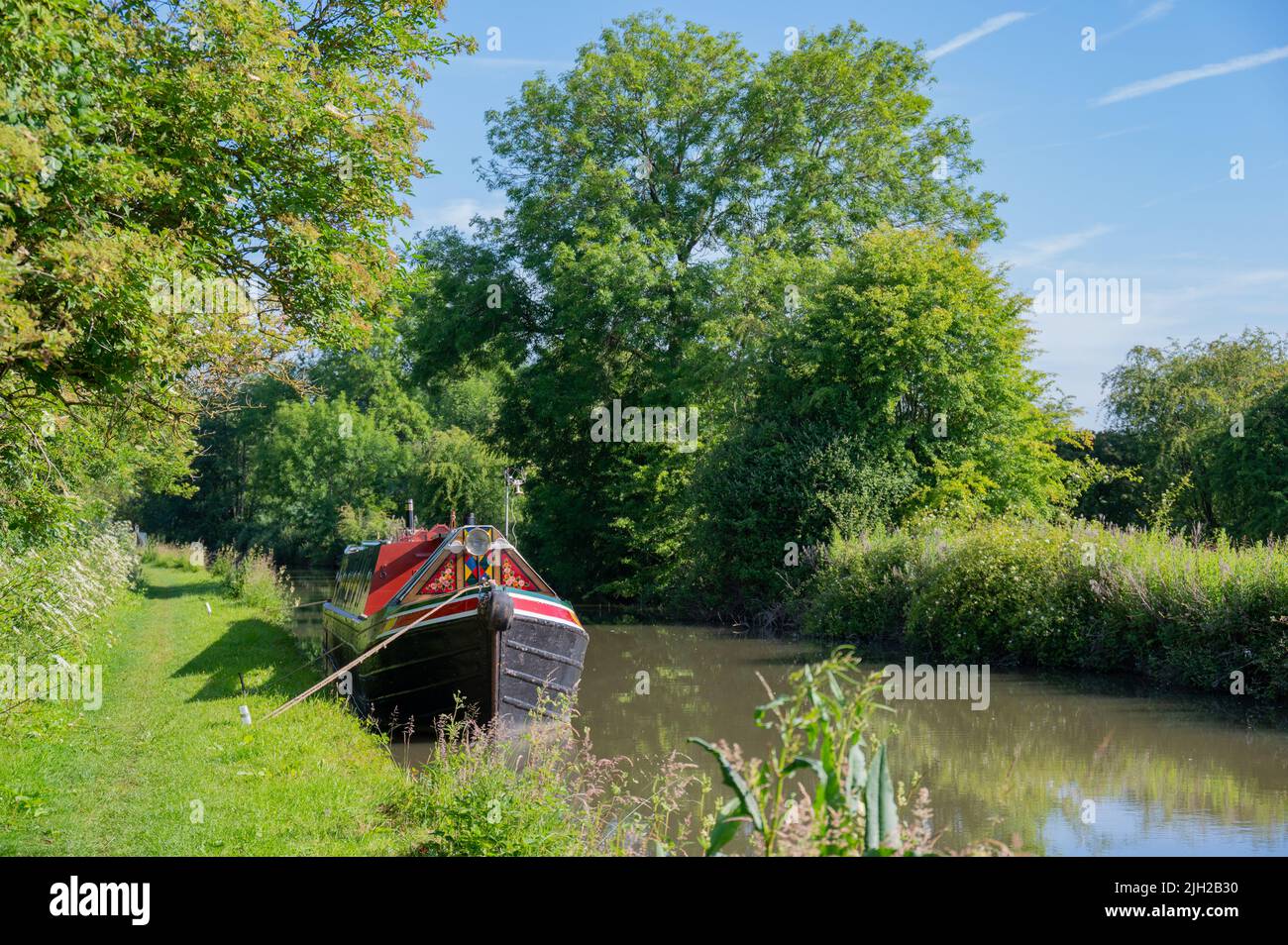 Canal boat Brinklow Warwickshire England United Kingdom Stock Photo