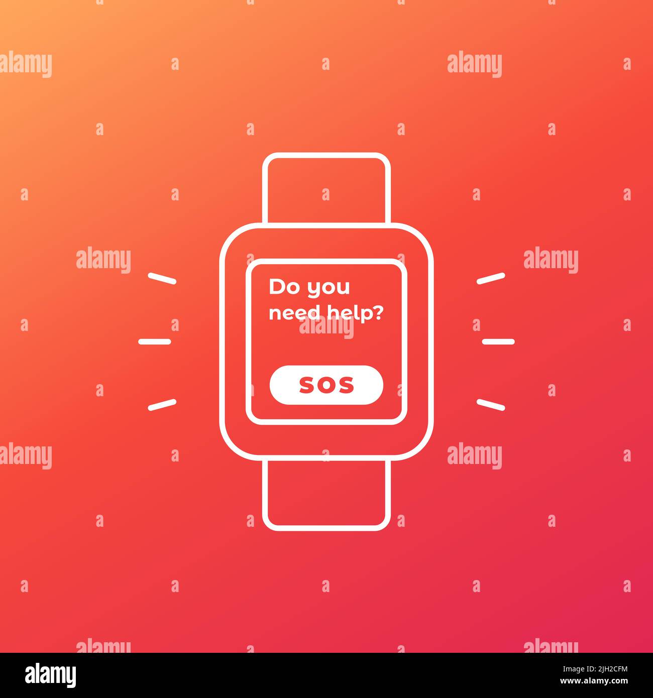 sos button, emergency app in smart watch, vector Stock Vector Image & Art Alamy
