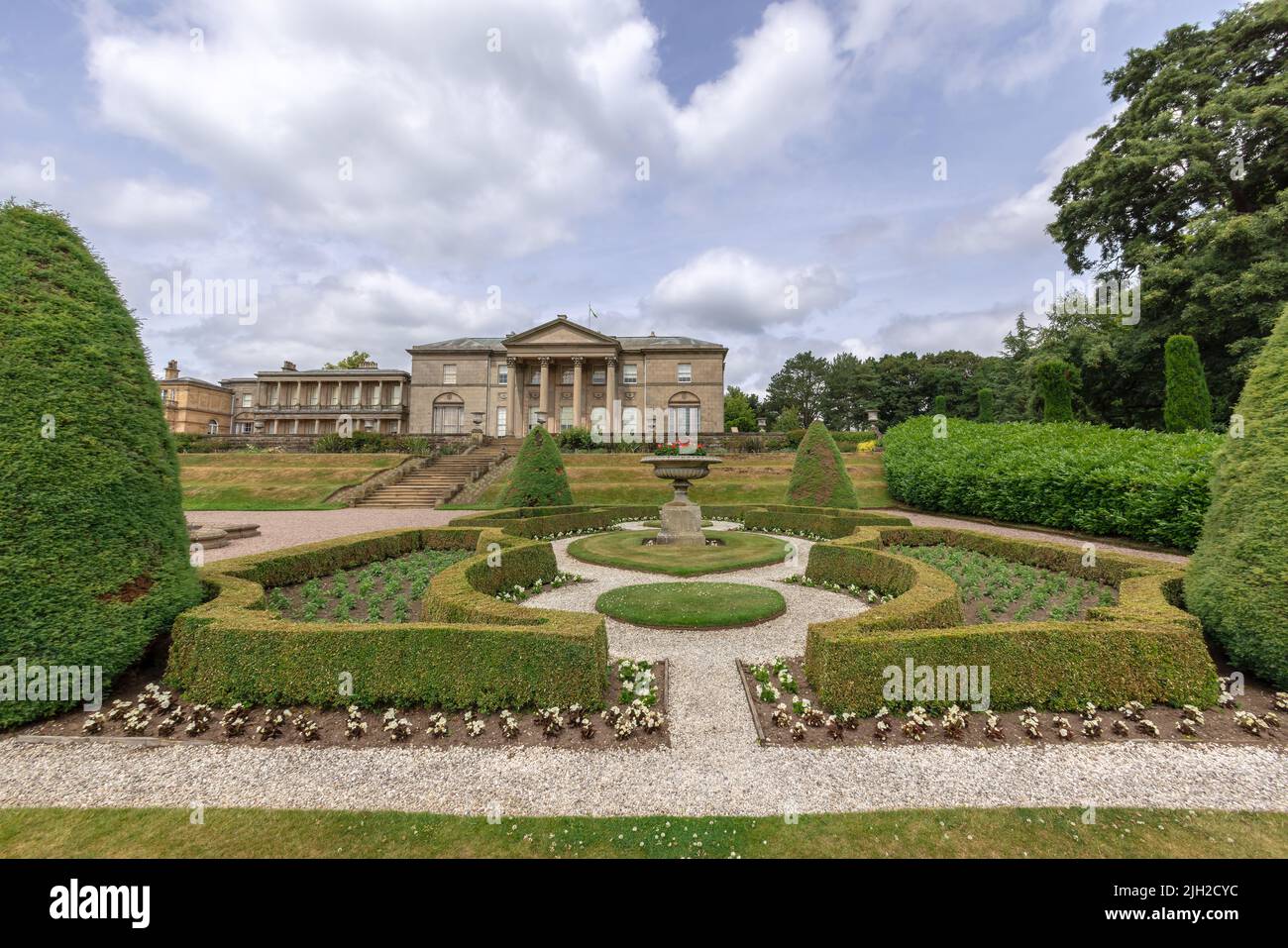 Park and parterre garden at historic Tatton Park, English Stately Home ...