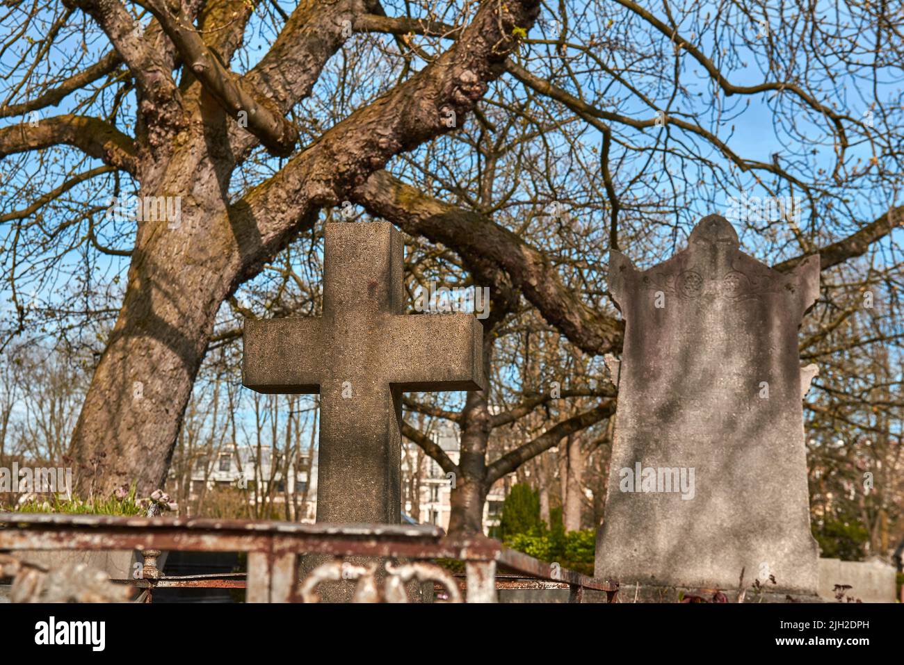 Pere Lachaise Cemetery in Paris,  France Stock Photo