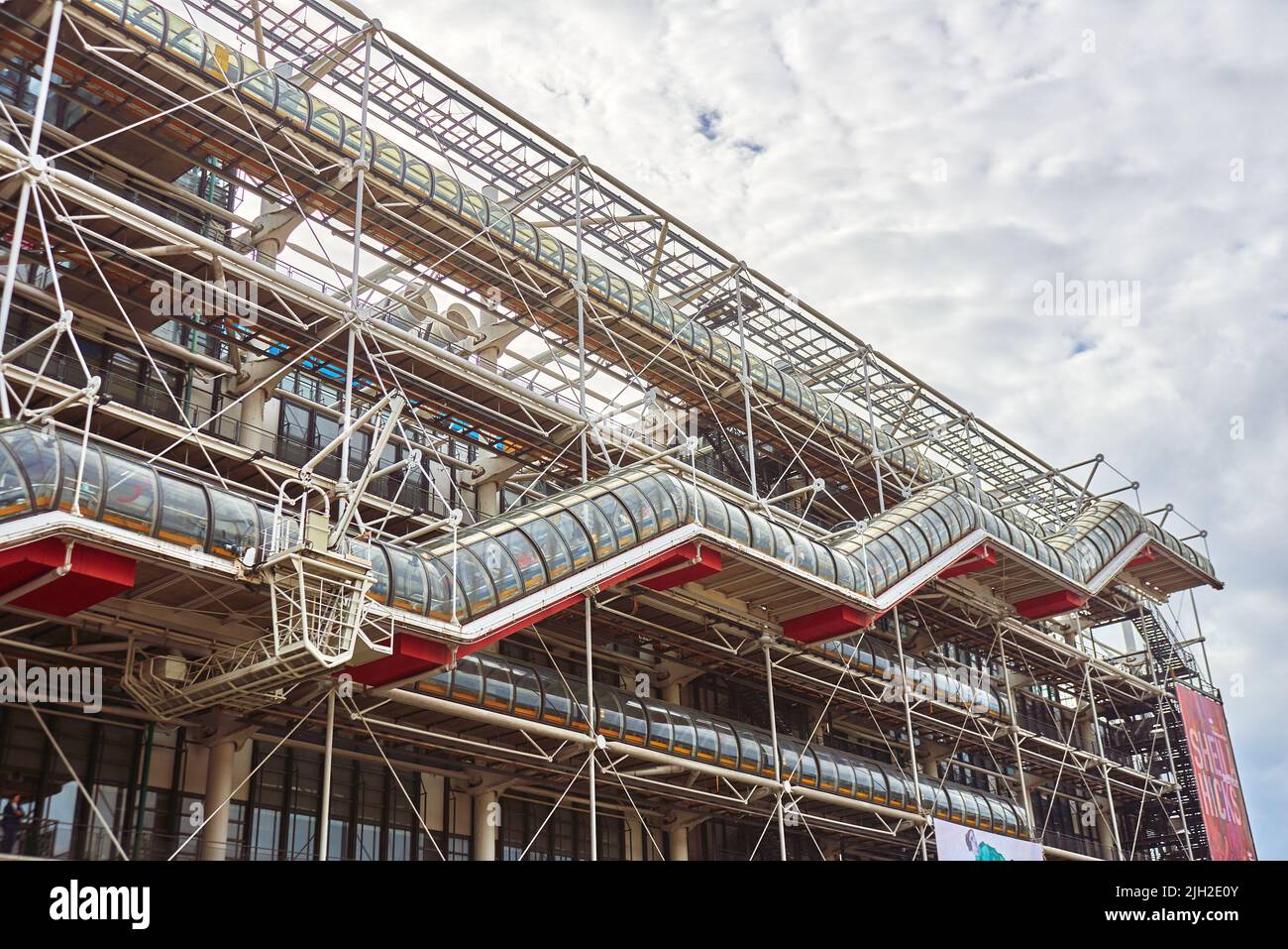 PARIS, FRANCE -APRIL 7, 2018: National Center for Art and Culture Georges Pompidou, in common speech Center Georges Pompidou, Center Pompidou or Beaub Stock Photo