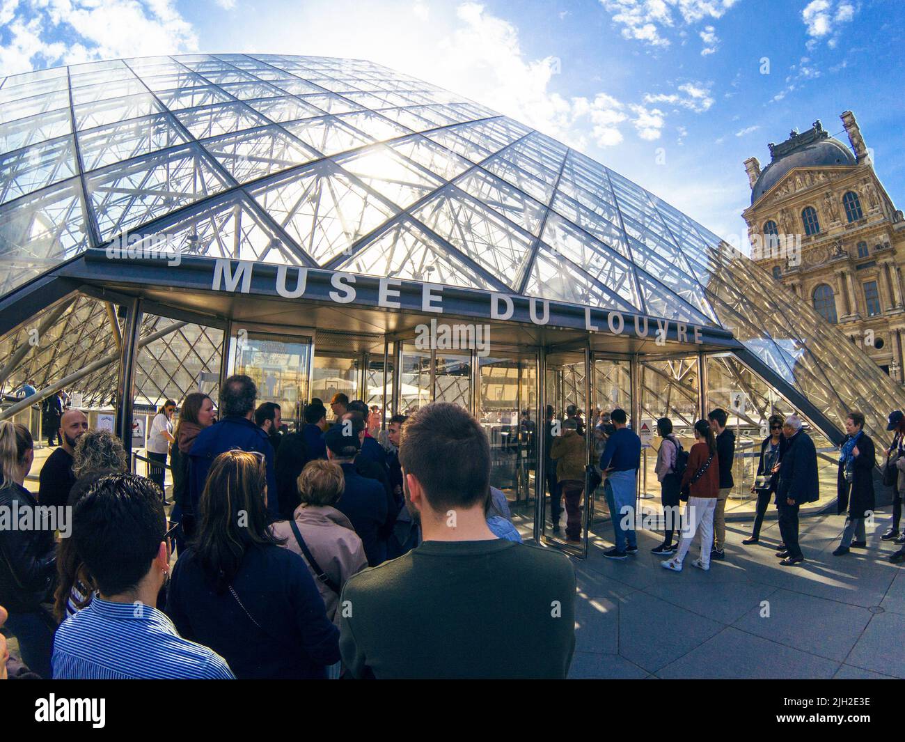 PARIS, FRANCE -APRIL 8, 2018:  The Louvre or the Louvre Museum is the world's largest art museum and a historic monument in Paris, France. Stock Photo